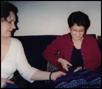 Rachel makes her first cut with support from her friend Grace